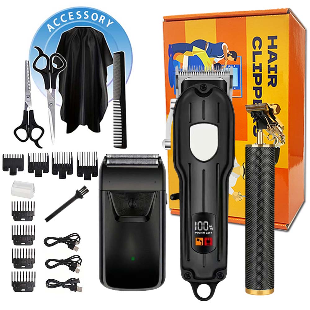 Men'S Grooming Scissors - Professional Hair Clipper Set with LCD