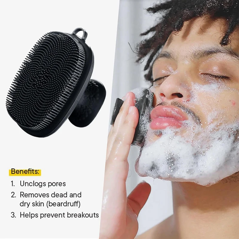 Face Wash Mens - Silicone Face Scrubber for Men and