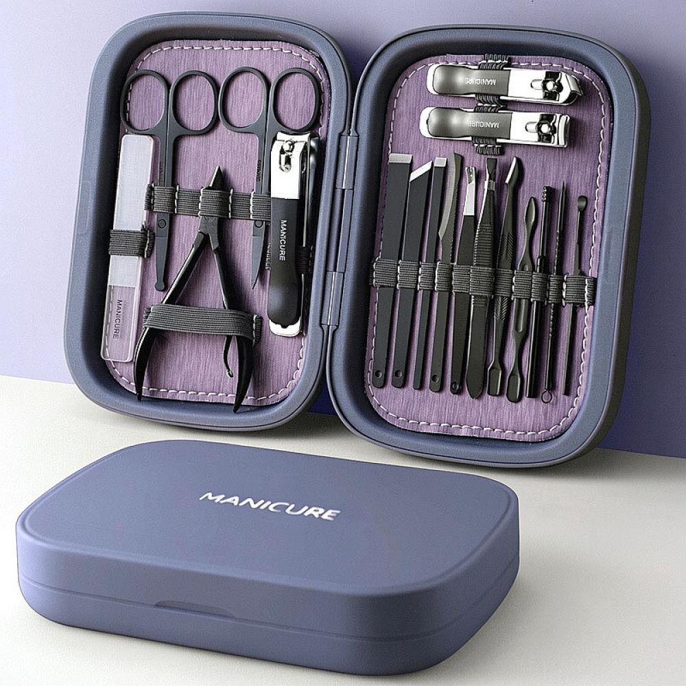 Mens Grooming Kit Case - Professional Nail Scissors Set Stainless Steel