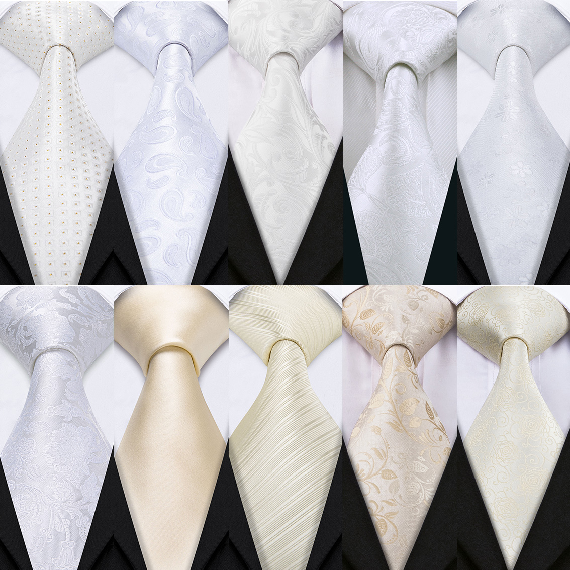 Fashion White Mens Wedding Tie - Men'S Grooming Set Gift review and price