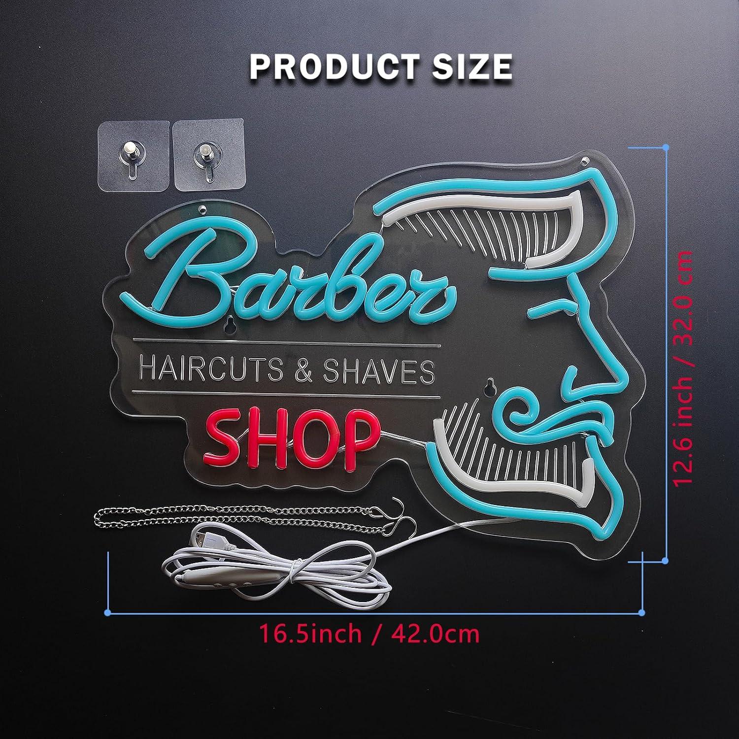Barber Shop Neon Sign USB Dimm - Men'S Grooming Dc review and price